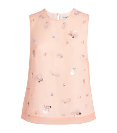 Simkhai Embellished Organza Celia Top In Pink