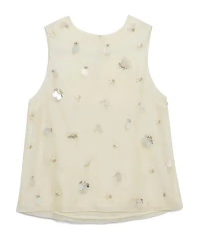 Simkhai Embellished Organza Top In Yellow
