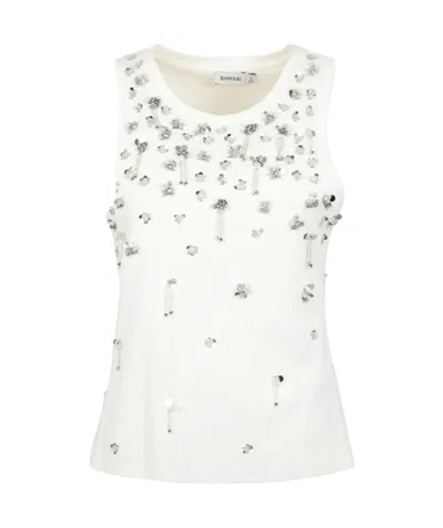 Simkhai Embellished Sleeveless Top In White