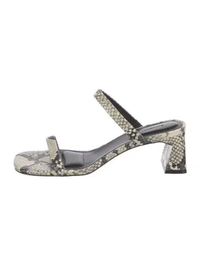Pre-owned Simkhai Embossed Leather Animal Print Espadrilles In Multi