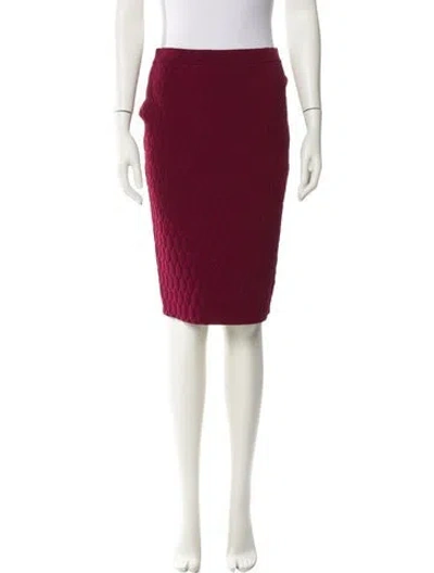 Pre-owned Simkhai Embroidered Accent Knee-length Skirt In Burgundy