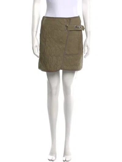 Pre-owned Simkhai Embroidered Accent Mini Skirt In Green