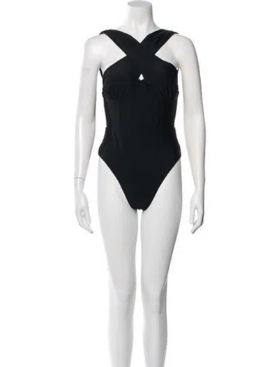 Pre-owned Simkhai Embroidered Accent One-piece In Black