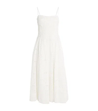 Simkhai Embroidered Floral Kittiya Midi Dress In White