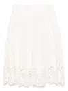 Simkhai Embroidered Midi Skirt In White