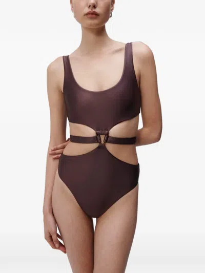 Simkhai Emelia Cut-out Swimsuit In Brown