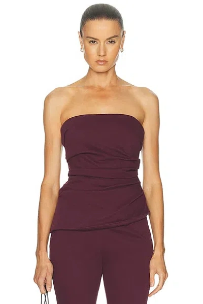 Simkhai Emerson Bustier Top In Burgundy