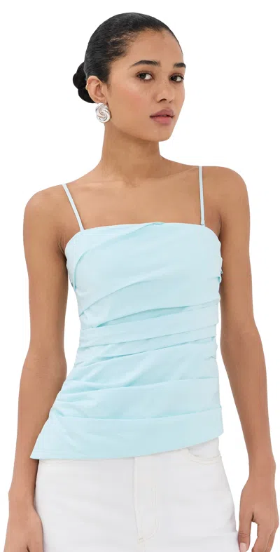 Simkhai Emerson Ruched Bustier Sky In Blue