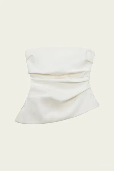Simkhai Emerson Ruched Bustier Top In Ivory In White