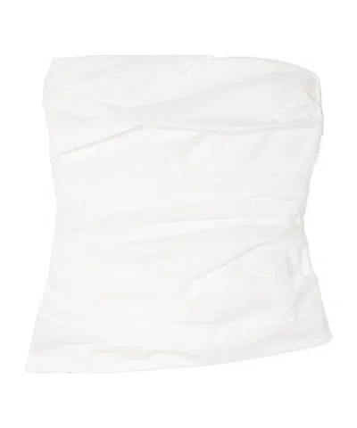 Simkhai Emerson Ruched Bustier Top In White