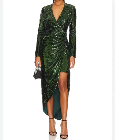 Simkhai Emersyn Sequin Midi Dress In Emerald In Green