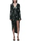 Simkhai Emersyn Ruched Sequined Tulle Midi Dress In Gold