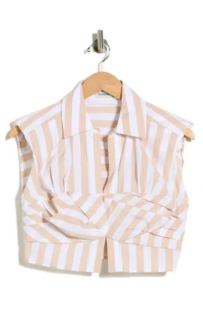 Simkhai Emie Cropped Box Sleeve Top In Neutral
