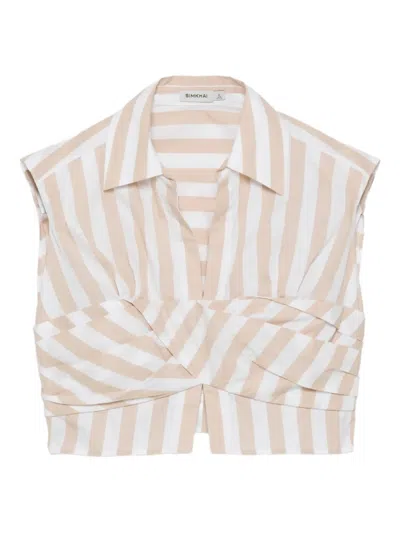 Simkhai Emie Striped Blouse In Neutral
