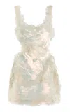 Simkhai Emilie Linen Sequin Mini Dress In Silver