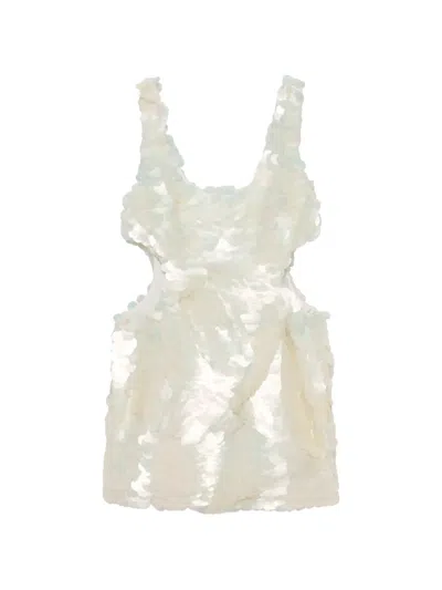 Simkhai Emilie Sequin-embellished Cutout Mini Dress In White