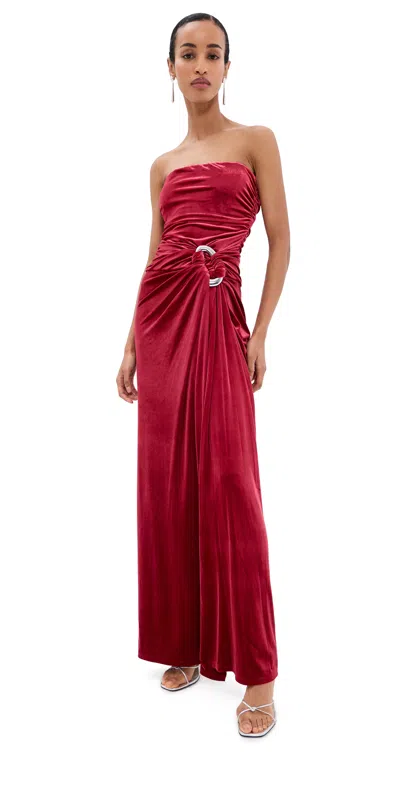 Simkhai Emma Bustier Gown Lipstick In Red