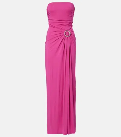 Simkhai Emma Gathered Jersey Maxi Dress In Pink