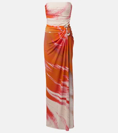 Simkhai Emma Printed Jersey Maxi Dress In Multi