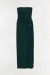 Simkhai Emma Strapless Jersey Gown In Emerald In Green