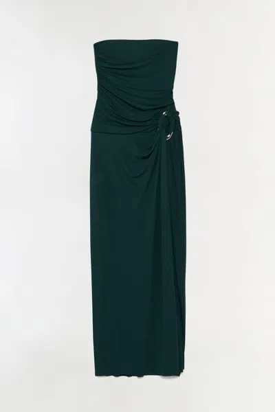 Simkhai Emma Strapless Jersey Gown In Emerald In Green