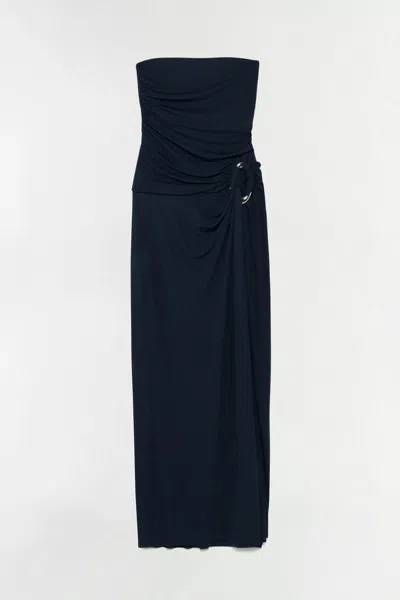 Simkhai Emma Strapless Jersey Gown In Midnight In Blue
