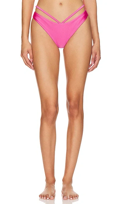 Simkhai Emmalynn Strappy Bikini Bottom In Begonia