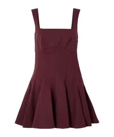 Simkhai Emslie Paneled Pleated Cotton-blend Mini Dress In Red