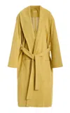 Simkhai Enola Lambskin-cotton Suede Trench Coat In Yellow