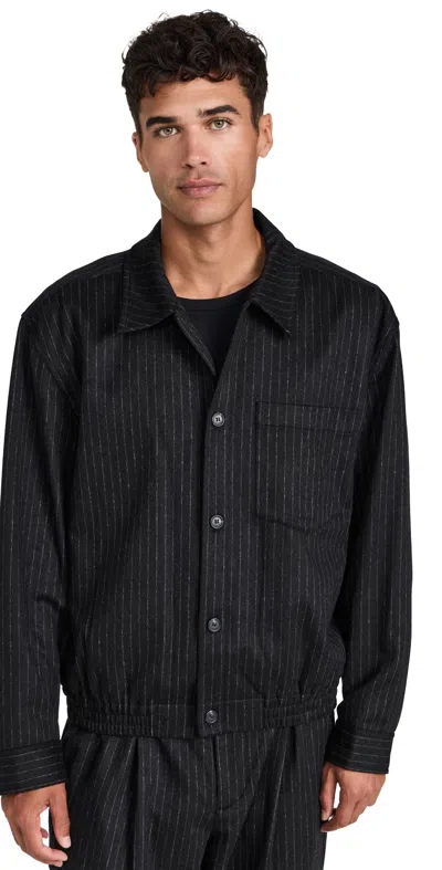 Simkhai Ernie Jacket Charcoal Pinstripe