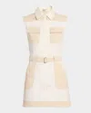 Simkhai Esmee Sleeveless Mini Utility Dress In Ivory Multi