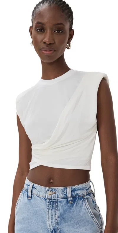 Simkhai Estelle Clean Crop T Shirt In White