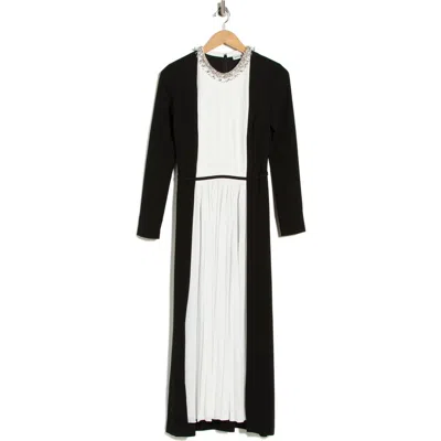 Simkhai Esther Colorblock Embellished Long Sleeve Midi Dress In Multi