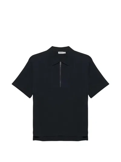 Simkhai Ethan Zip-up Polo Shirt In Black