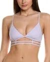 Shop Simkhai Eunice Strappy Solid Bikini Top In Purple