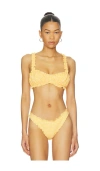 Simkhai Evander Ruched Bikini Top In Multi