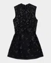 Simkhai Evelina Crystal-embellished Lace Mini Dress In Black