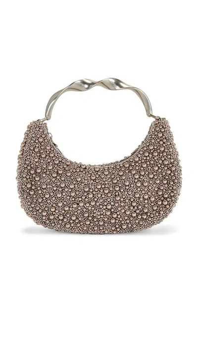 Simkhai Evelyn Twist Top Handle Bag In Metallic Silver