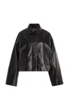Simkhai Everli Cropped Leather Jacket In Black