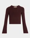 Simkhai Evren Wool Chain Cut-out Top In Brown