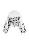 Simkhai Evrin Floral-appliquéd Vegan Leather Jacket In White