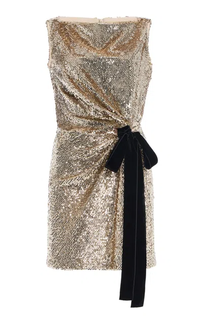 Simkhai Exclusive Felicity Sequined Mini Dress In Gold
