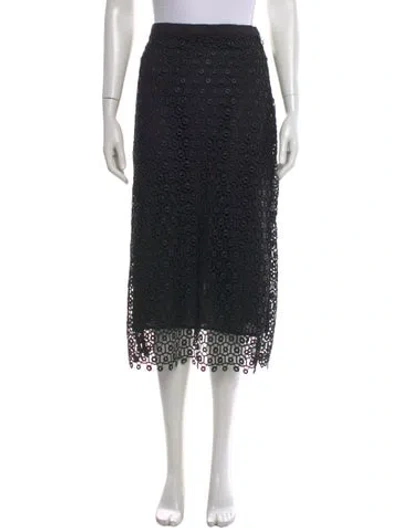 Pre-owned Simkhai Eyelet Trim Midi Length Skirt In Black
