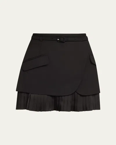 Simkhai Ezrah Belted Mini Skirt In Black
