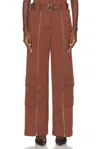 Simkhai Fabiana Belted Pant In Chestnut