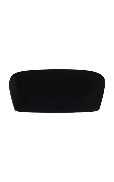 Simkhai Falan Compact Knit Bandeau Top In Black