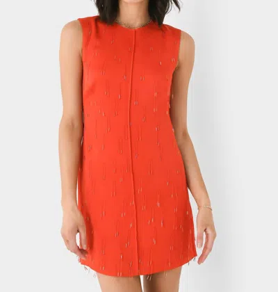 Simkhai Fallon Embellished Mini Dress In Flame In Red