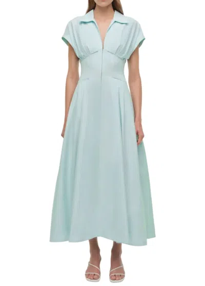 Simkhai Farlow Cotton Faille Midi Dress In Sky In Multi