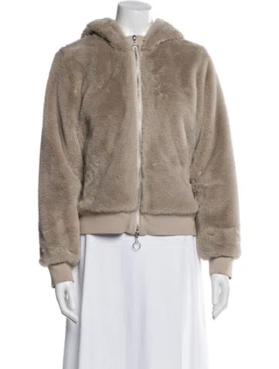 Pre-owned Simkhai Faux Fur Jacket In Neutral