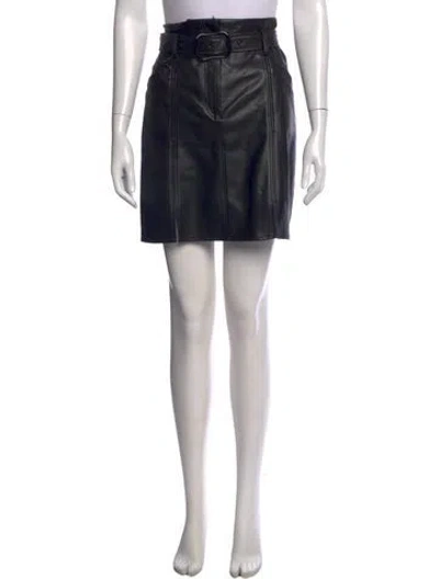 Pre-owned Simkhai Faux Fur Trim Mini Skirt In Black